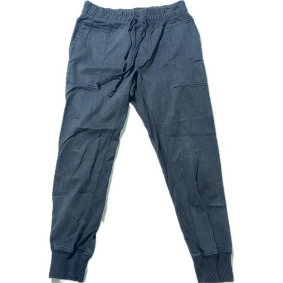 STANDARD JAMES PERSE Black Gray Slouchy Cotton Twill Track Pants Womens Size 2/M - Picture 1 of 7